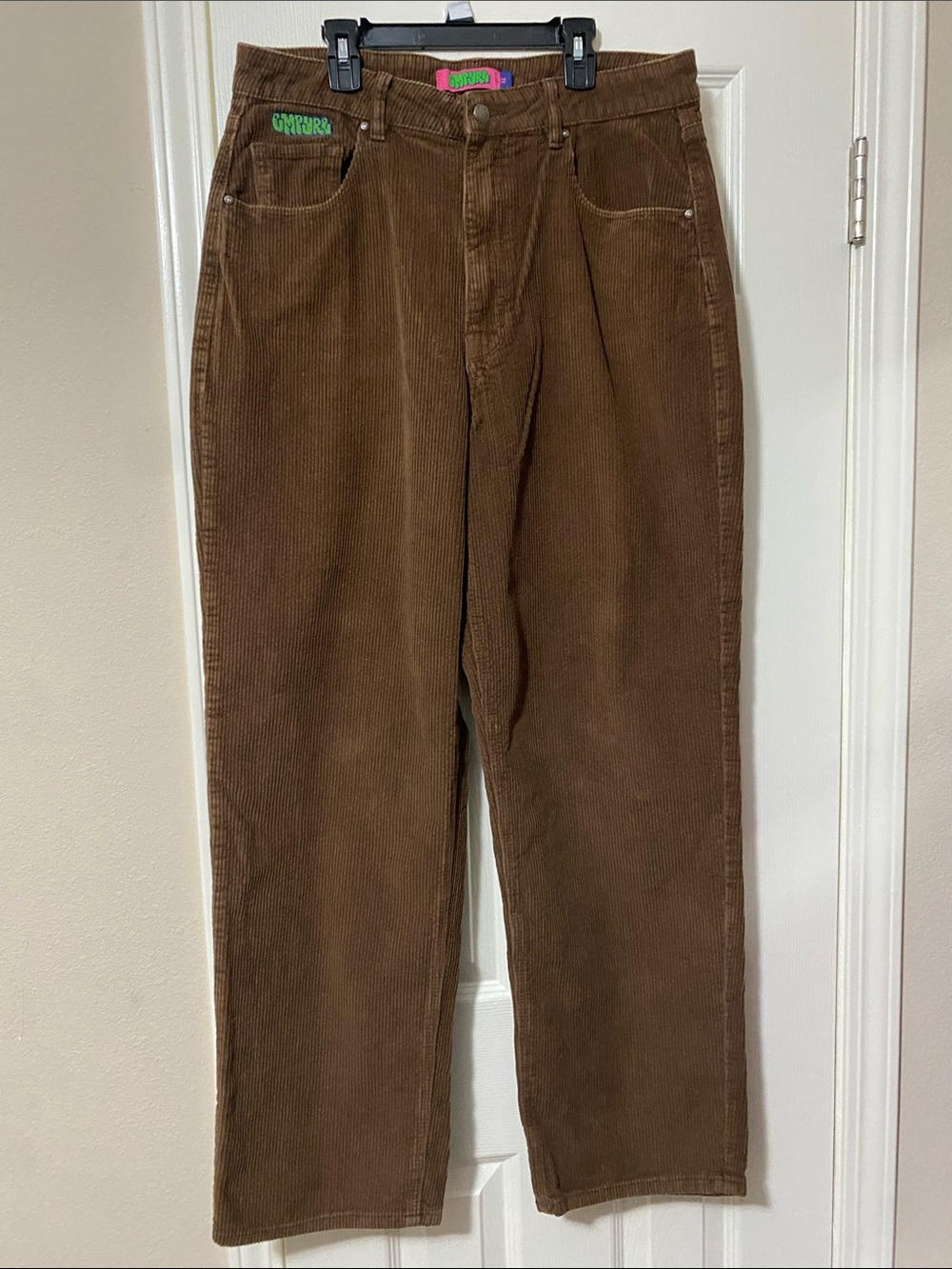 Empyre Women’s Casual Skater-Inspired High Waisted Brown Corduroy Relax FitPants